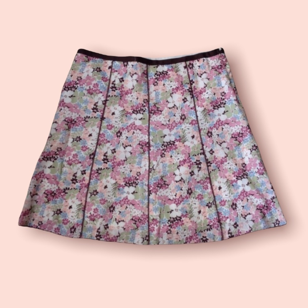 Lined Floral Skirt
